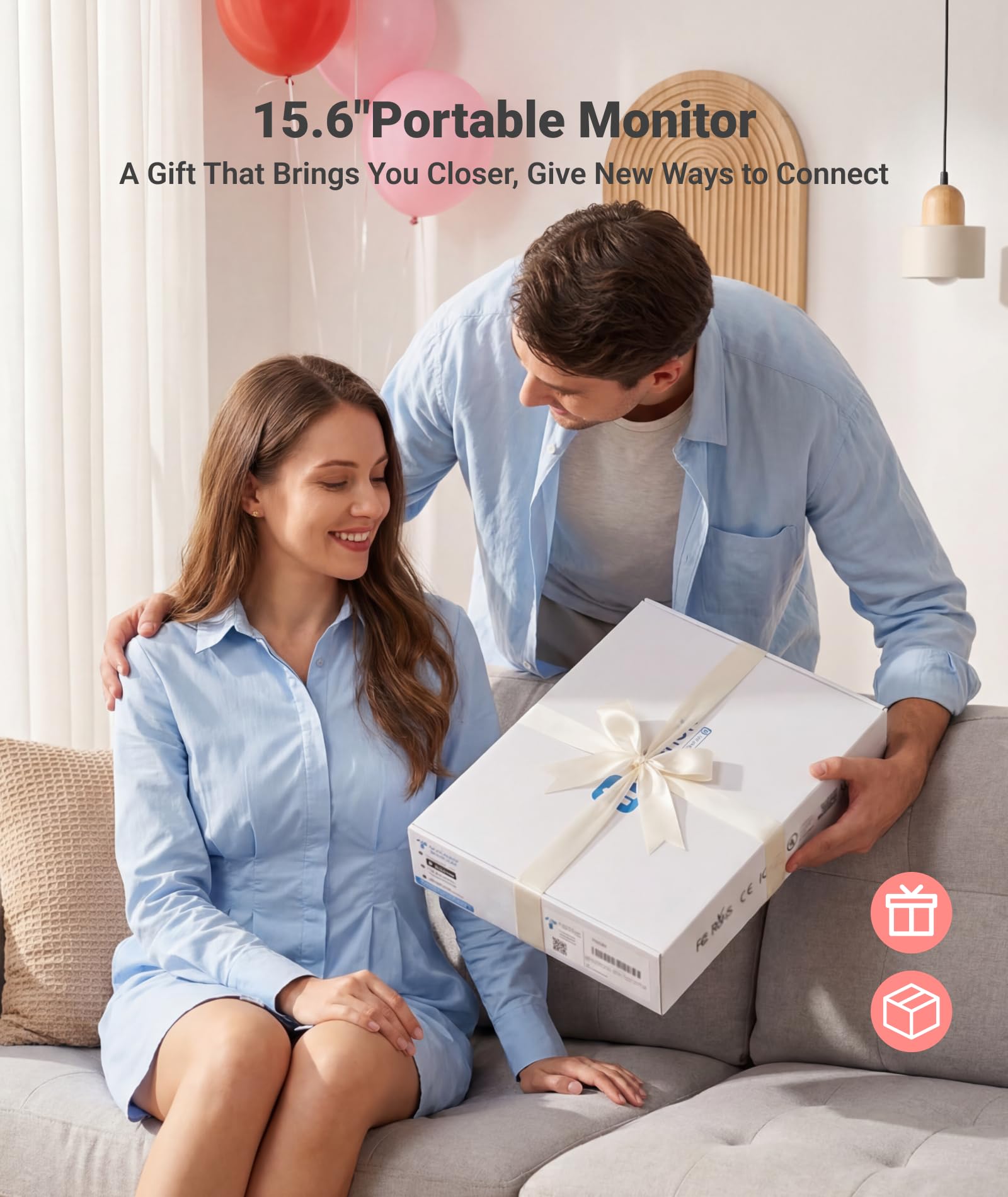 Ingnok Portable Monitor 15.6" FHD 1080P IPS Portable Screen with Magnetic Smart Cover, Ultra-Slim Second Screen for Laptop/PC/Mac/PS3/4/5/Xbox - USB C & HDMI,Valentine's Day Gifts