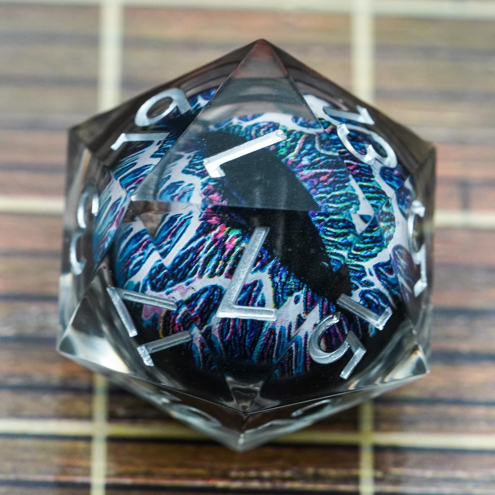 Dungeons and Dragons DND Dice D20, Moving Eyeball Liquid Core Dice Set D&D 33MM Oversized D20 Single Sharp Edge Resin dice with Gift Case, Polyhedral Dice for Role Playing Game