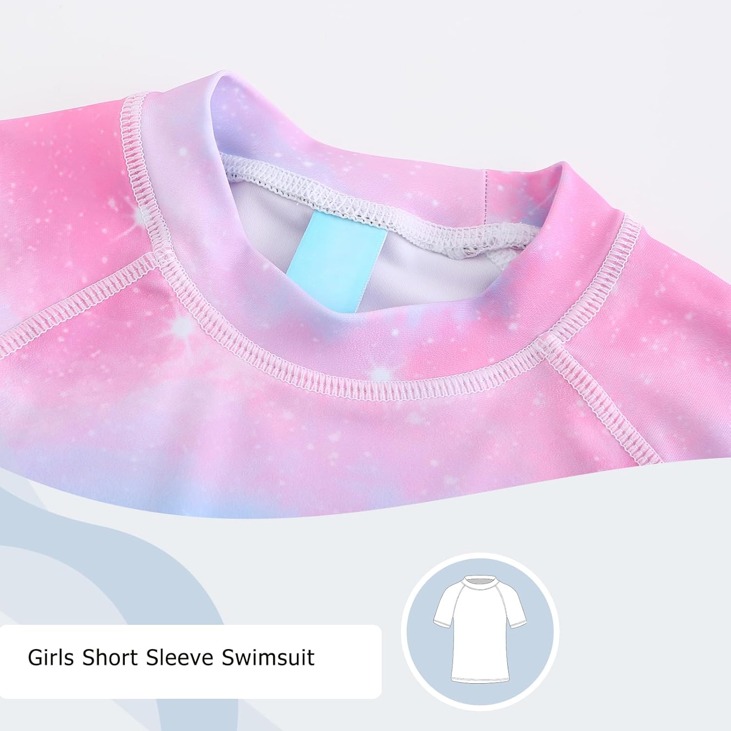 Girls Short Sleeve Rash Guard Swim Shirt Girls Sun Protection Swimsuits Quick Dry Surf Tops Bathing Suits for Girls - Image 4