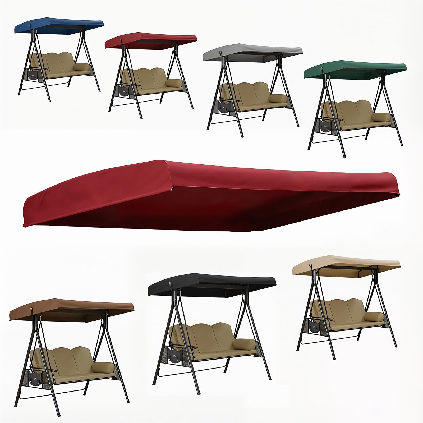Toldo para muebles exteriores impermeable rojo de 84x48 pulgadas ideal para tardes de jardín