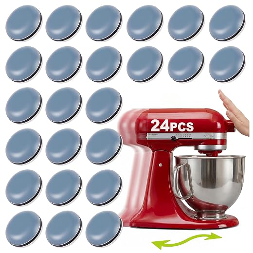 Appliance Sliders for Kitchen 24 PCS Self-Adhesive Small Kitchen Finds Appliance Slider Hacks Easy to MovIing & Space Saving Must Have Home Gadgets Mixer Accessories for Countertop