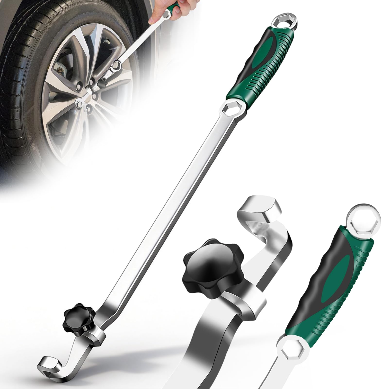 40cm Schraubenschlüssel Verlängerung, Kfz Werkzeug Schlüsselverlängerung Ultra Arbeitssparend Verlängerungsschlüssel Offset Extension Wrench für Autoreparatur und Mechanik