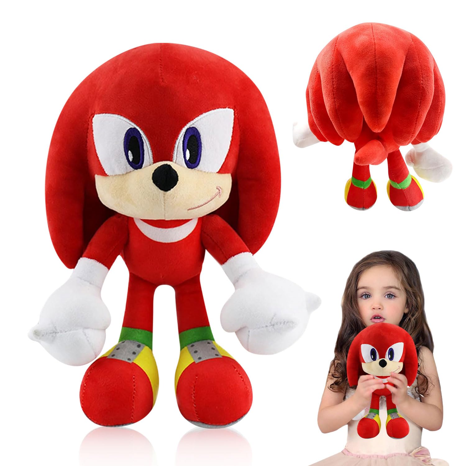 S-onic Tails Kuscheltier, 30cm Plüschfigur, Kinder Plüschpuppen, Cartoon Anime Spielzeug, Knuckles Plüschtier, Gefüllte Plüsch für Mädchen Jungen Geburtstage, Rot