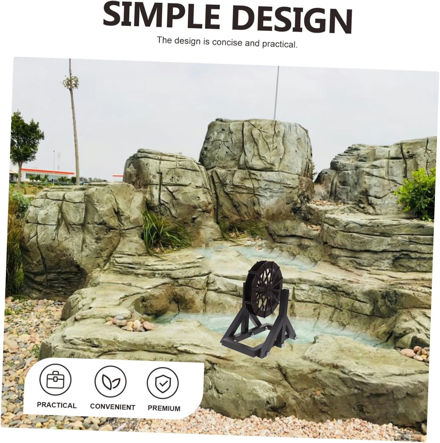 BESPORTBLE Micro Rotating Water Wheel Fountain Kit Rockery Water Accessory for DIY Landscaping Potted Decor and Fountain Tool Resin Ornament