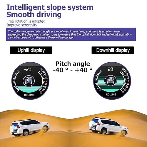 Miniatura 4 de Fydun Medidor de inclinación de nivel de inclinación, HUD indicador electrónico para automóvil, inclinómetro digital, medidor de pendiente de ángulo