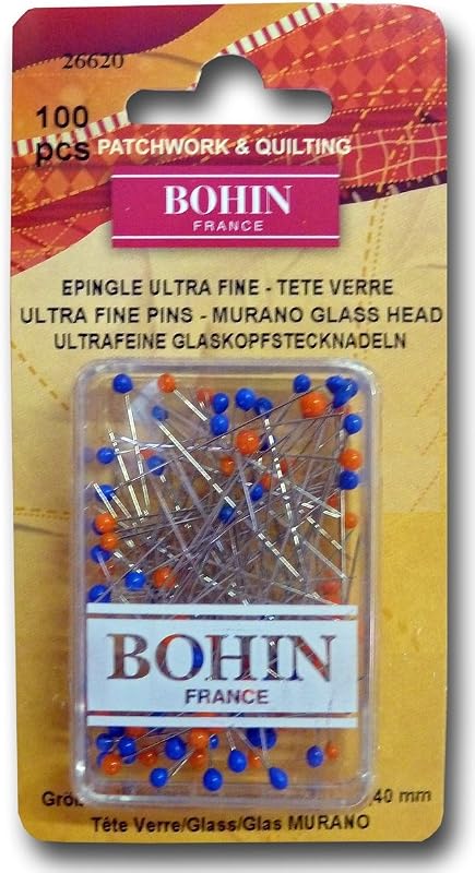 Bohin Glass Head Ultra Fine and Flexible Pins, Size 22, 100-Pack