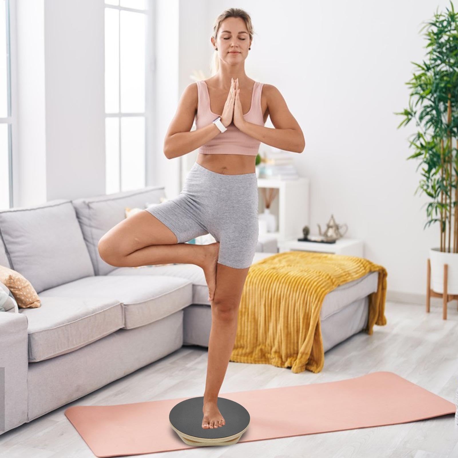 Tabla giratoria de ejercicio, tabla giratoria de madera para equilibrar la cintura, adelgazante abdominal, disco giratorio para tonificar el cuerpo, para el hogar y el fitness