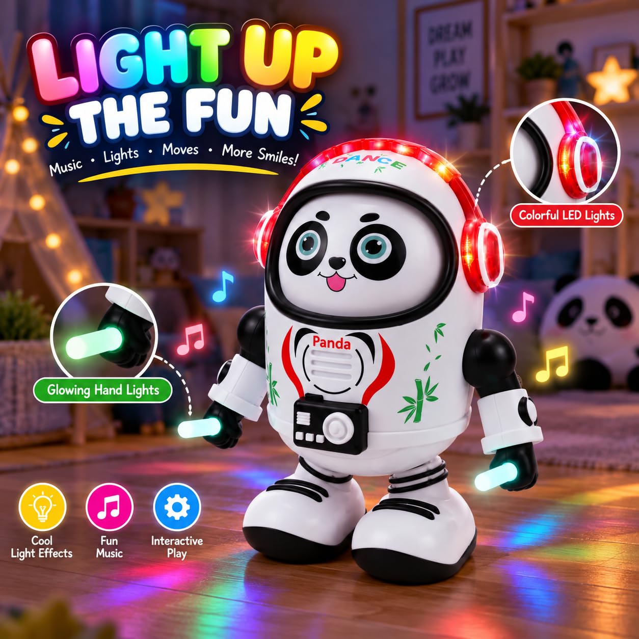KIVIX Panda Robot Toy for Kids, Dancing & Walking Robot with