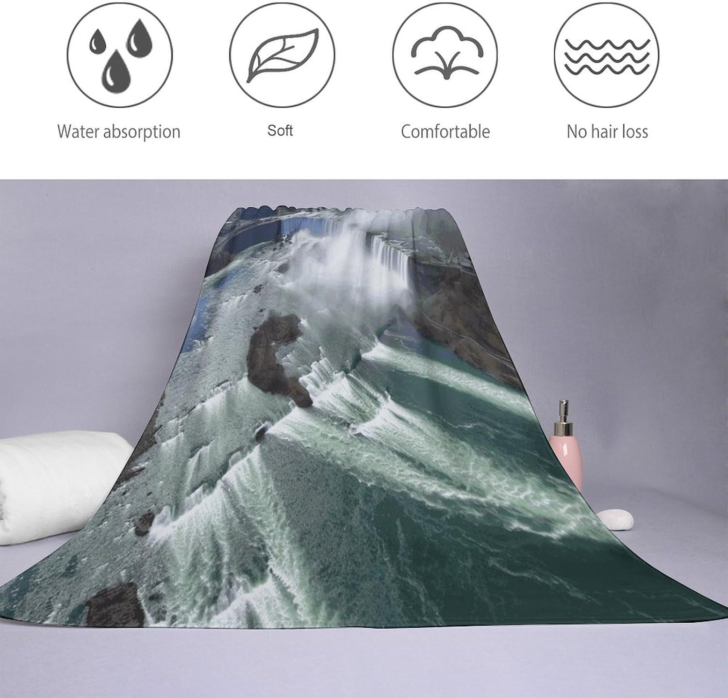 Niagara Falls Towel Vacation Accessories Essentials Soft Lighterweight，Bath Towel for Adults Women Men，Bath Towels Gift for All Occasions, Machine Washable.