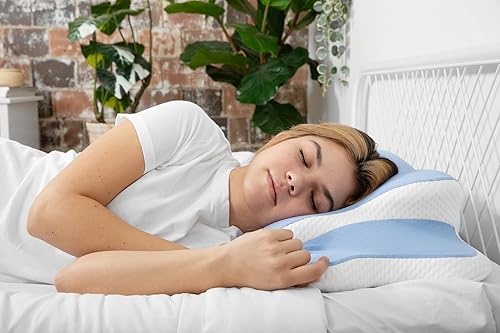 Miniatura 8 de Tesoro - Almohada cervical cervical, almohada ergonómica para aliviar el dolor de cuello, almohada ortopédica de contorno de espuma viscoelástica