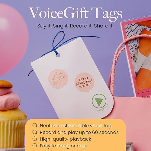 Miniatura 2 de Grabadora de voz de regalo de 60 segundos para mensajes personales, personalización de regalo de bricolaje (paquete de 1)