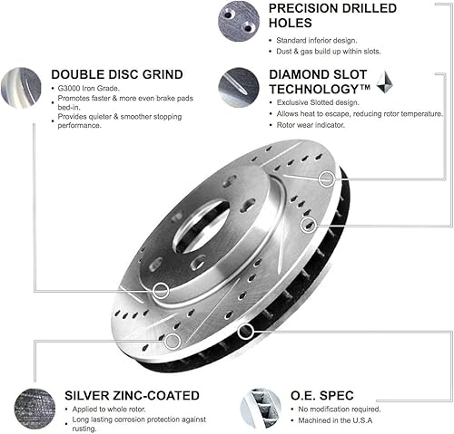 Miniatura 5 de Para 2004  2005 Chevrolet, Suzuki Epica, Verona ranura de taladro delantero trasero de freno