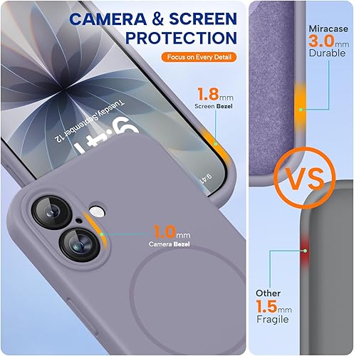 Miniatura 1651 de Miracase - Funda diseñada para iPhone 11 con protector de pantalla, funda de goma de silicona líquida, protección total contra caídas y a prueba