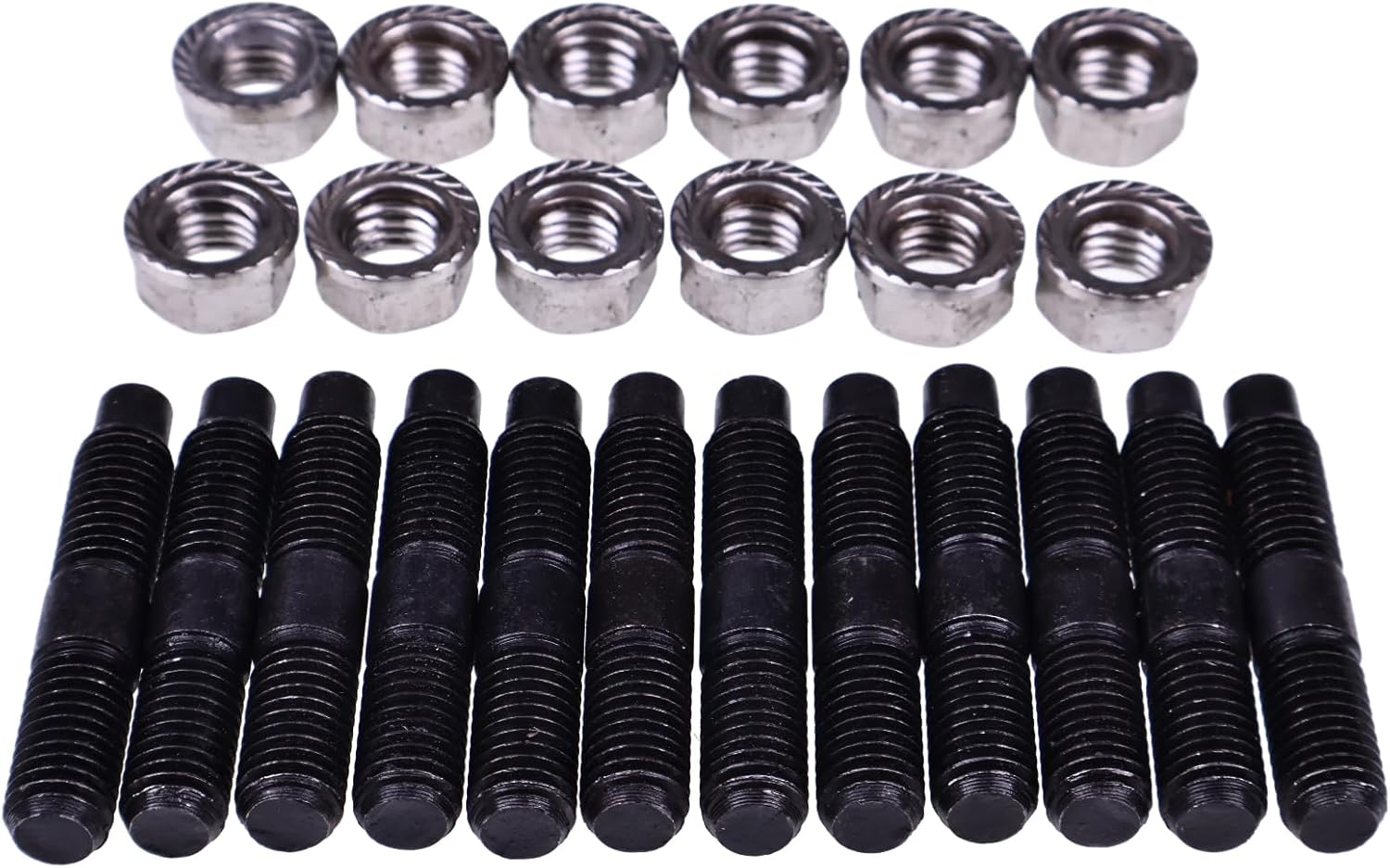 Stud & Nut Kit Compatible with Dodge Cummins 3.9 5.9 6.7L 1989-2019 Models 12 Studs 12 Nuts