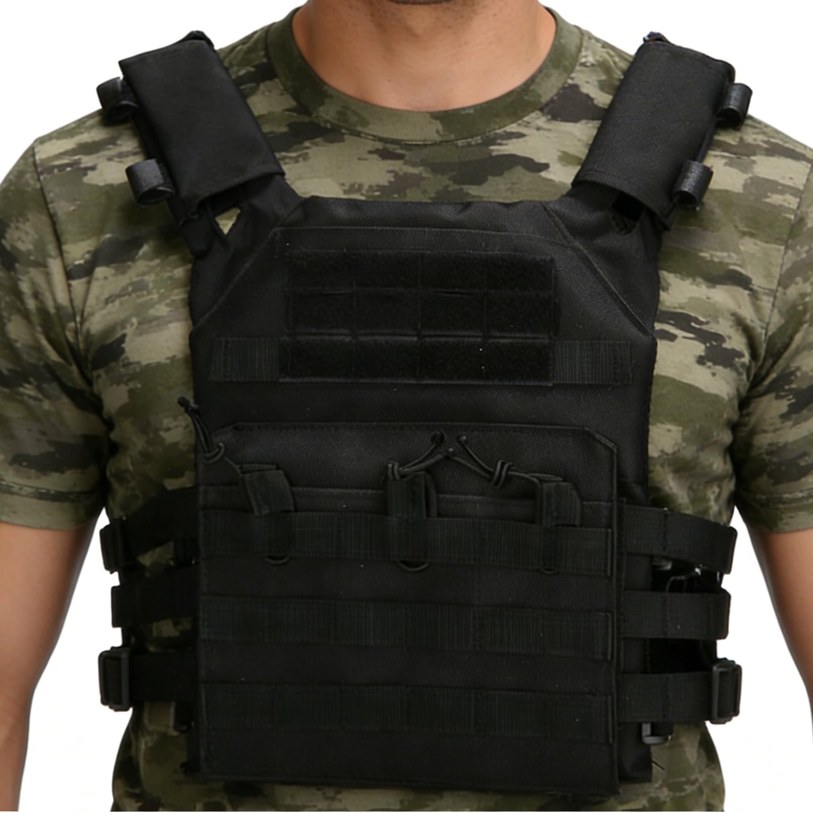 Gilet tactique réglable avec système MOLLE pour airsoft, paintball, entraînement tactique