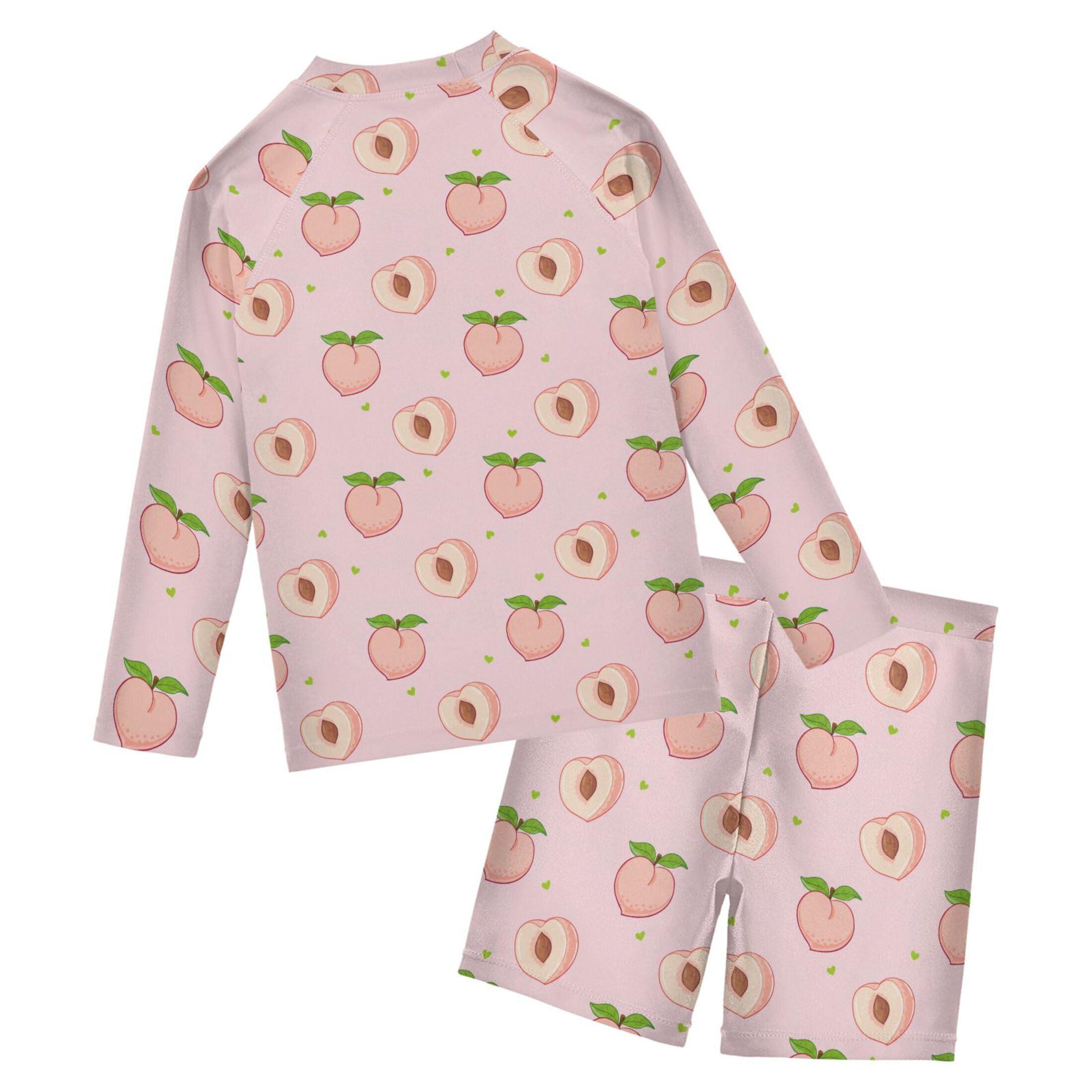 Pink Peach Baby Boys' Toddler Long Sleeved Rashguard Swim Bathing Suit Set B0404542