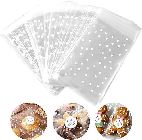 Miniatura 10 de 200 bolsas de dulces de 39 x 59in envoltorios para tartas de 28 x 4 pulgadas kit con lazos giratorios bolsas de celofán transparente bolsa de