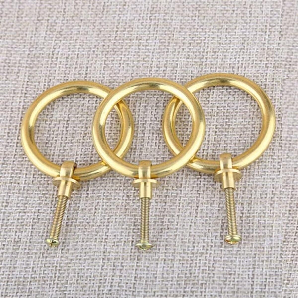 Tiradores de Armario, 10 Tiradores de Armario de 60 mm de latón Macizo, Tiradores de latón Antiguo, herrajes para Muebles, Tiradores de Puerta de Armario de Oro Cepillado, Tiradores de cajón