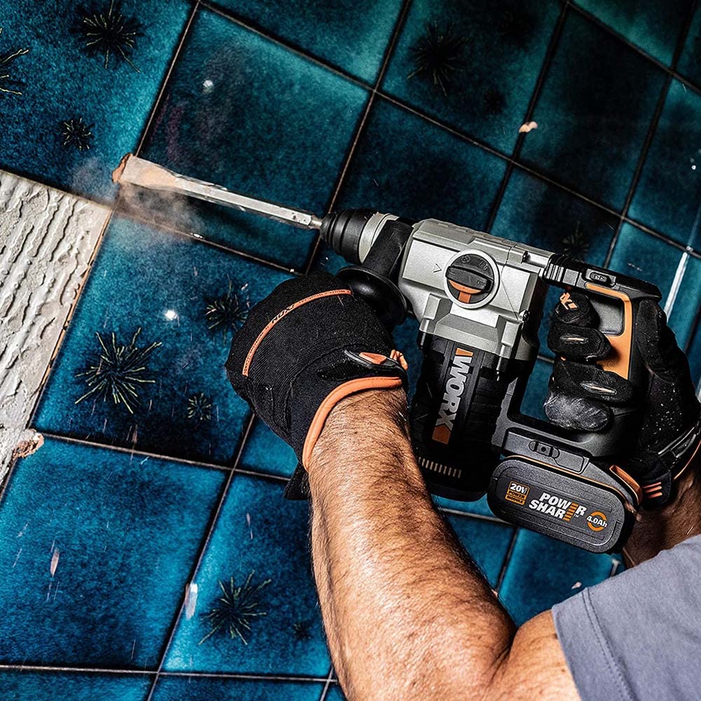 Worx WX380.9 Tassellatore-demolitore brushless-2,2j-20V a batteria - solo corpo macchina