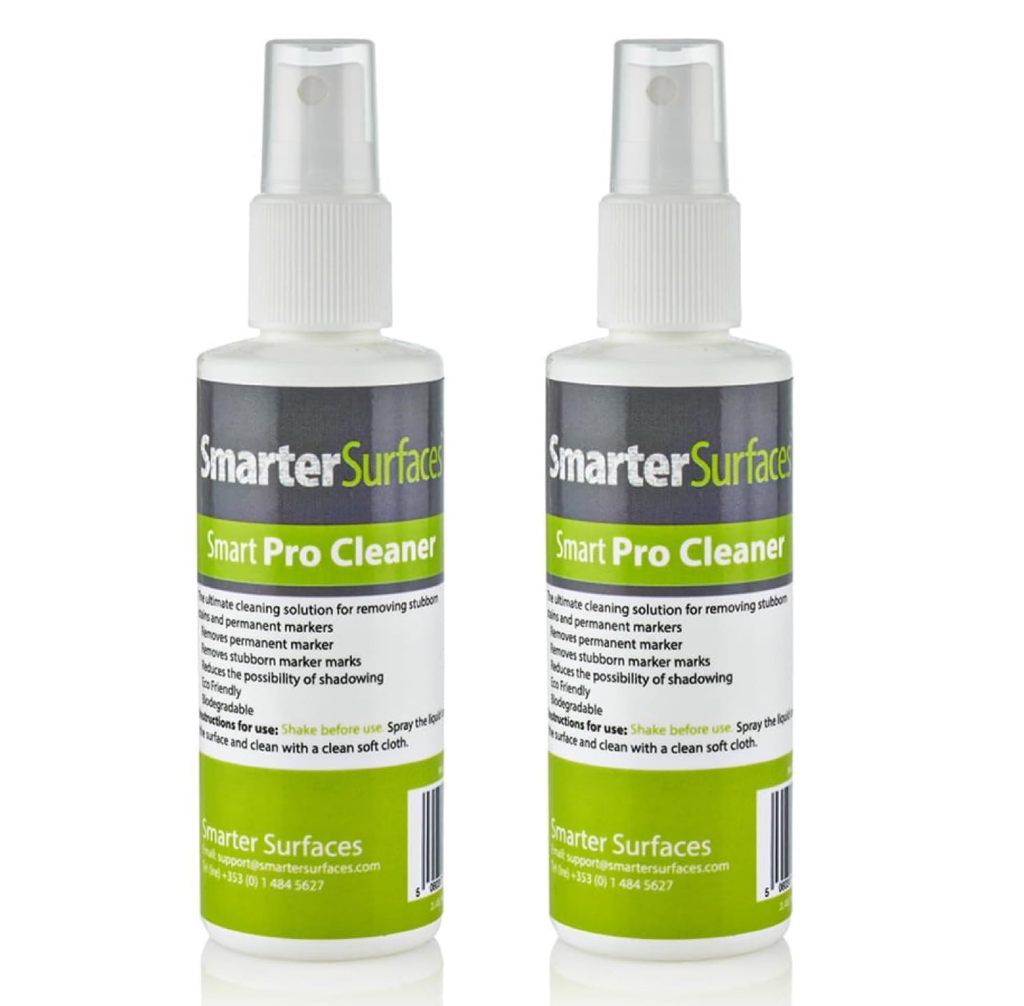 SmarterSurfaces Pro Cleaner Permanent Marker Remover | Suitable for Any Whiteboard | Remove Stubborn Stains | 125ml | 2 Pack
