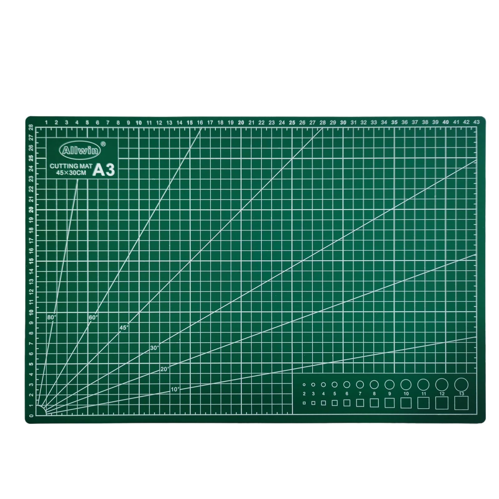 Allwin 17"x 11" Self Healing Cutting Mat and 45mm Rotary Cutter Set: Ergonomic Rotary Cutter with Safety Lock and 2 Replacement Rotary Cutter Blades for Sewing Quilting and Scrapbooking (17x 11)