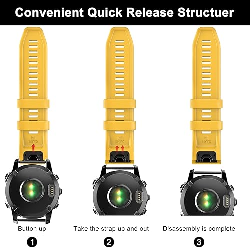 Miniatura 5 de OVERSTEP Compatible con Fenix 7X Band, correa de reloj de silicona suave de 1.024 in de ancho para Garmin Fenix 5XFenix 5X PlusFenix 6XFenix 6X Pro