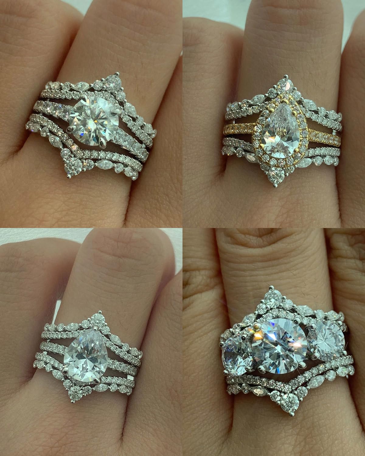 925 Sterling Silver Moissanite Ring Enhancer for Engagement Rings Curved Wedding Bands for Women for Her Stackable Wrap Guard Size 5-10 - Image 7