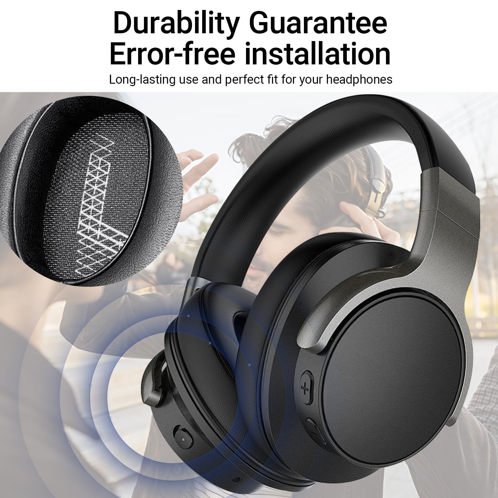 SOULWIT Coussinets Oreilles Pour JBL E65 / Live 650 / Duet NC – Cuir Doux Premium + Mousse Mémoire, Remplacement Confort & Son