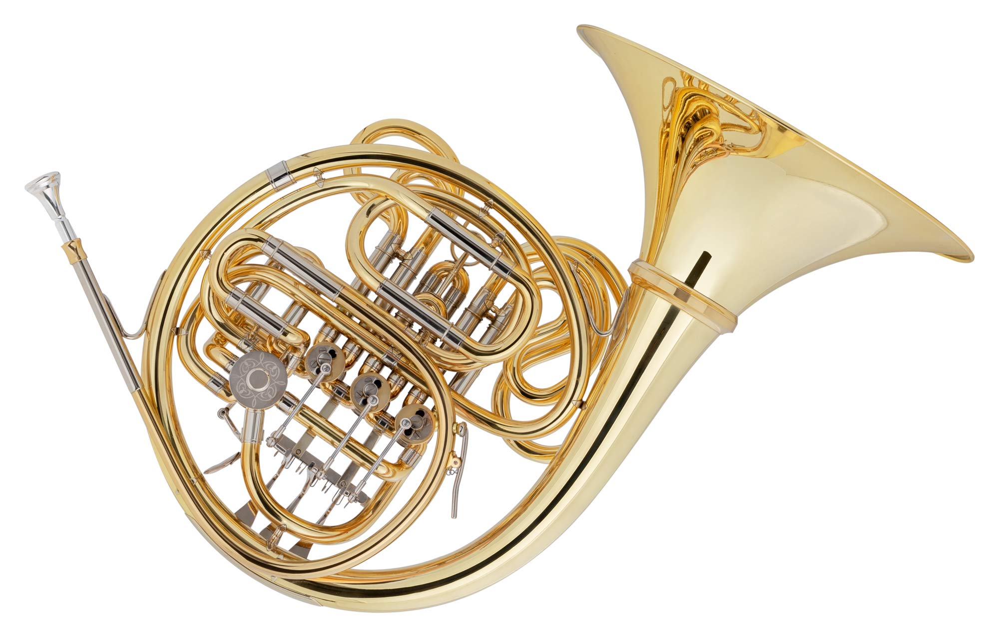 DH-18AGL Doppelhorn - lackiertes Waldhorn in F/Bb - 4 Ventile mit Minibal-Gelenken - komplett aus Goldmessing - inkl. Leichtkoffer