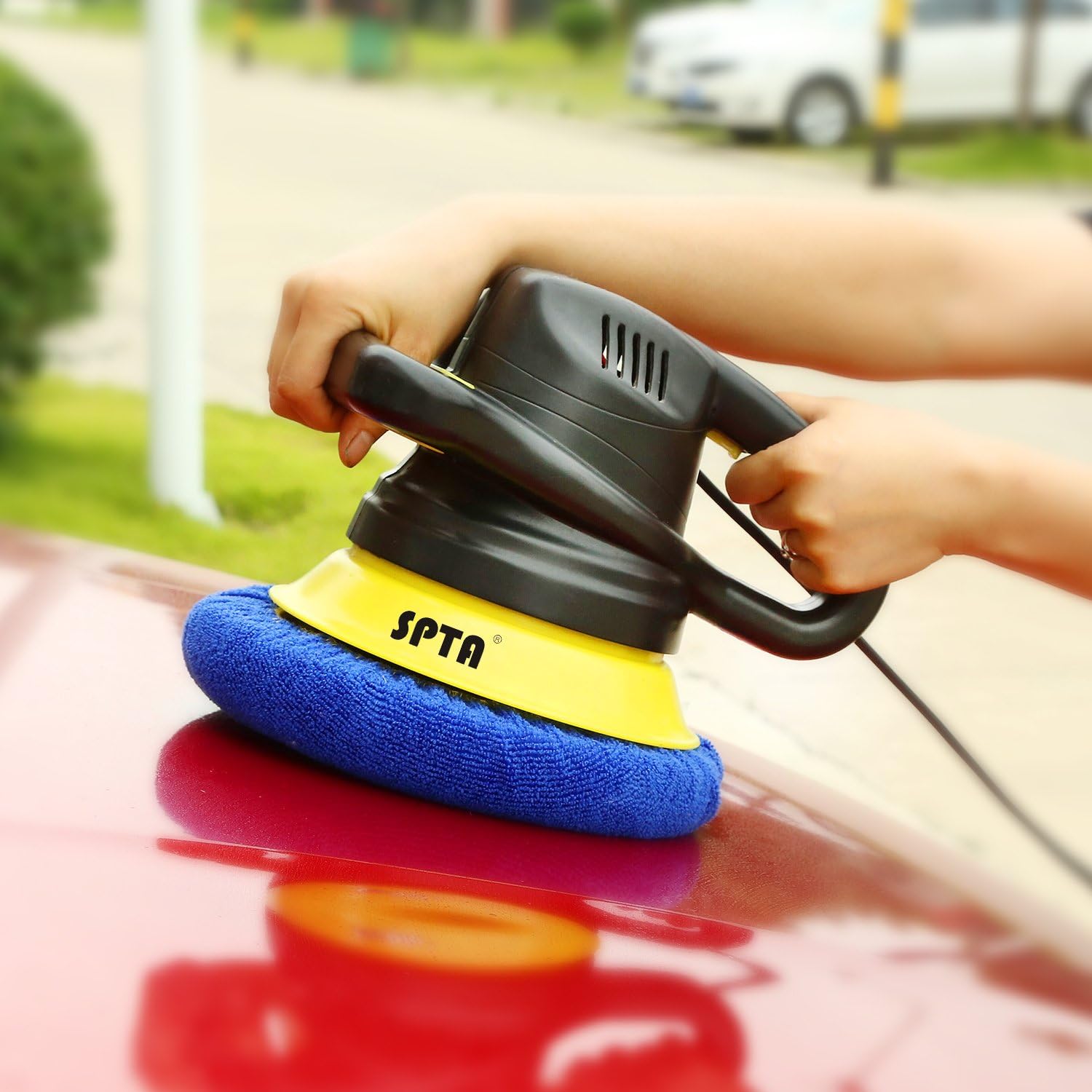 SPTA 5 Inch & 6 Inch Car Polisher Bonnet, Waxers Bonnet Set,Max Waxer Bonnet Polishing Pad for Most Car Polishers for 5 Inch & 6 Inch Car Polisher Pack of 8Pcs : Automotive