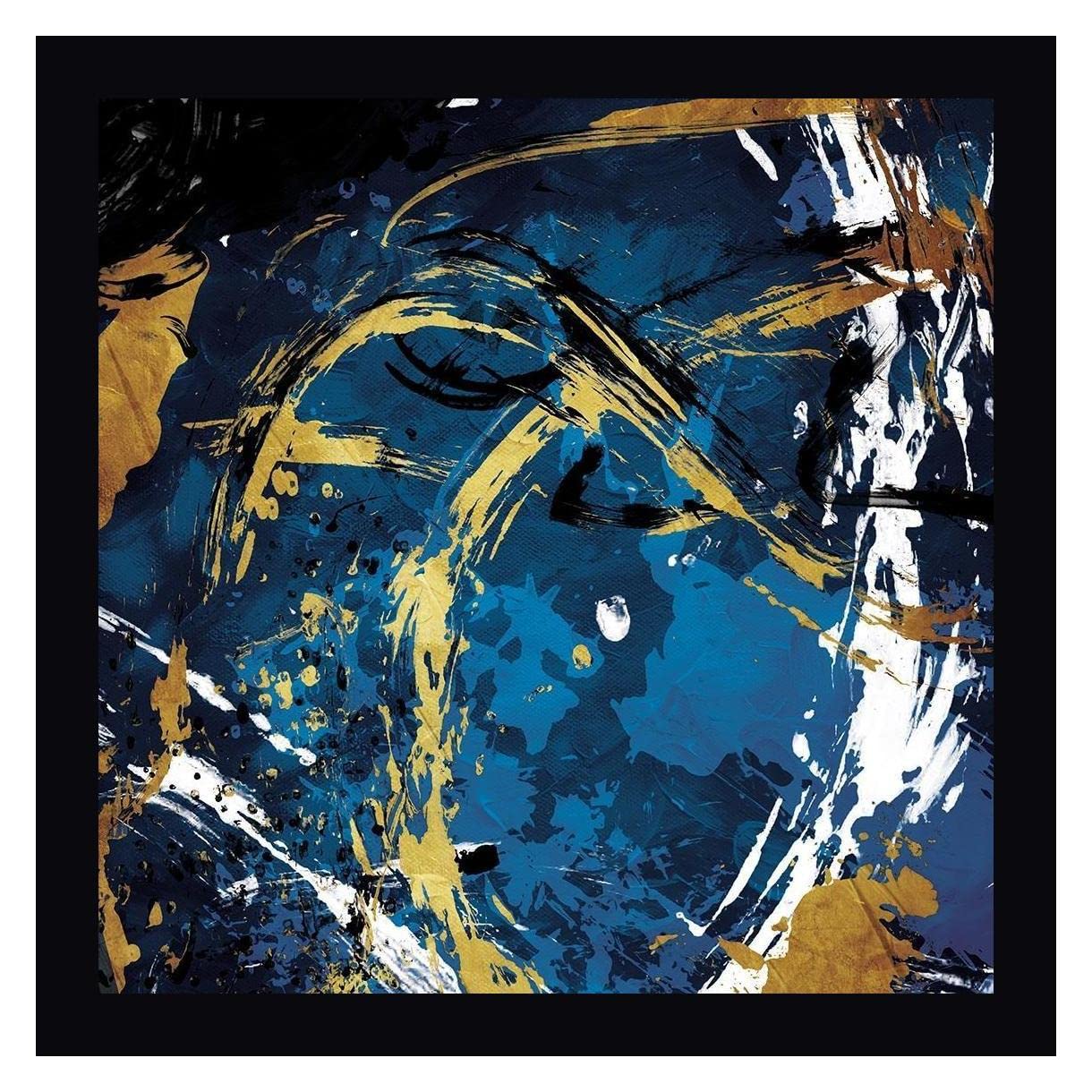 Swish Around by OnRei - 30" x 30" Framed Canvas Art Print - Black Frame - Ready to Hang