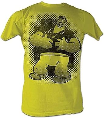 Popeye The Sailor Man Brutus Bluto Laughing Adult Yellow T-Shirt