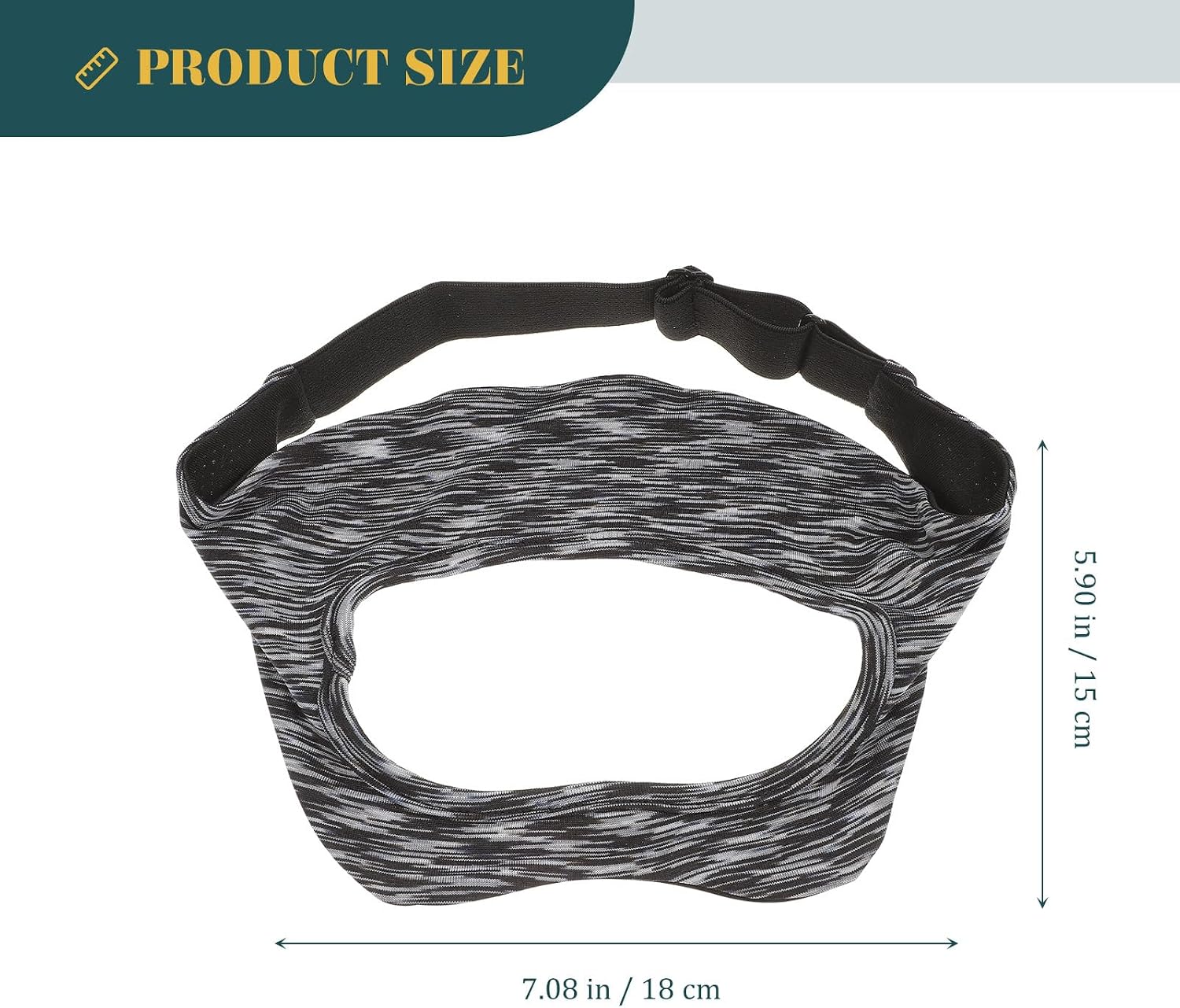 Adjustable Vr Headset Eye Cover Sweat-Absorbent Quick-Drying Face Mask for Virtual Reality Headsets, Breathable Elastic Vr Accessories, Black-Grey