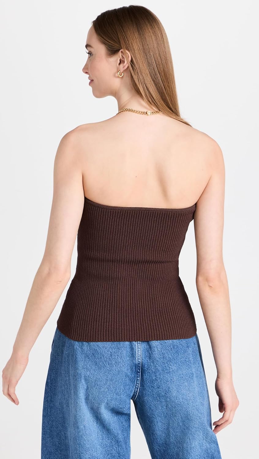 Pixie Market Women's Brown Cass Bustier Knit Top - Image 3