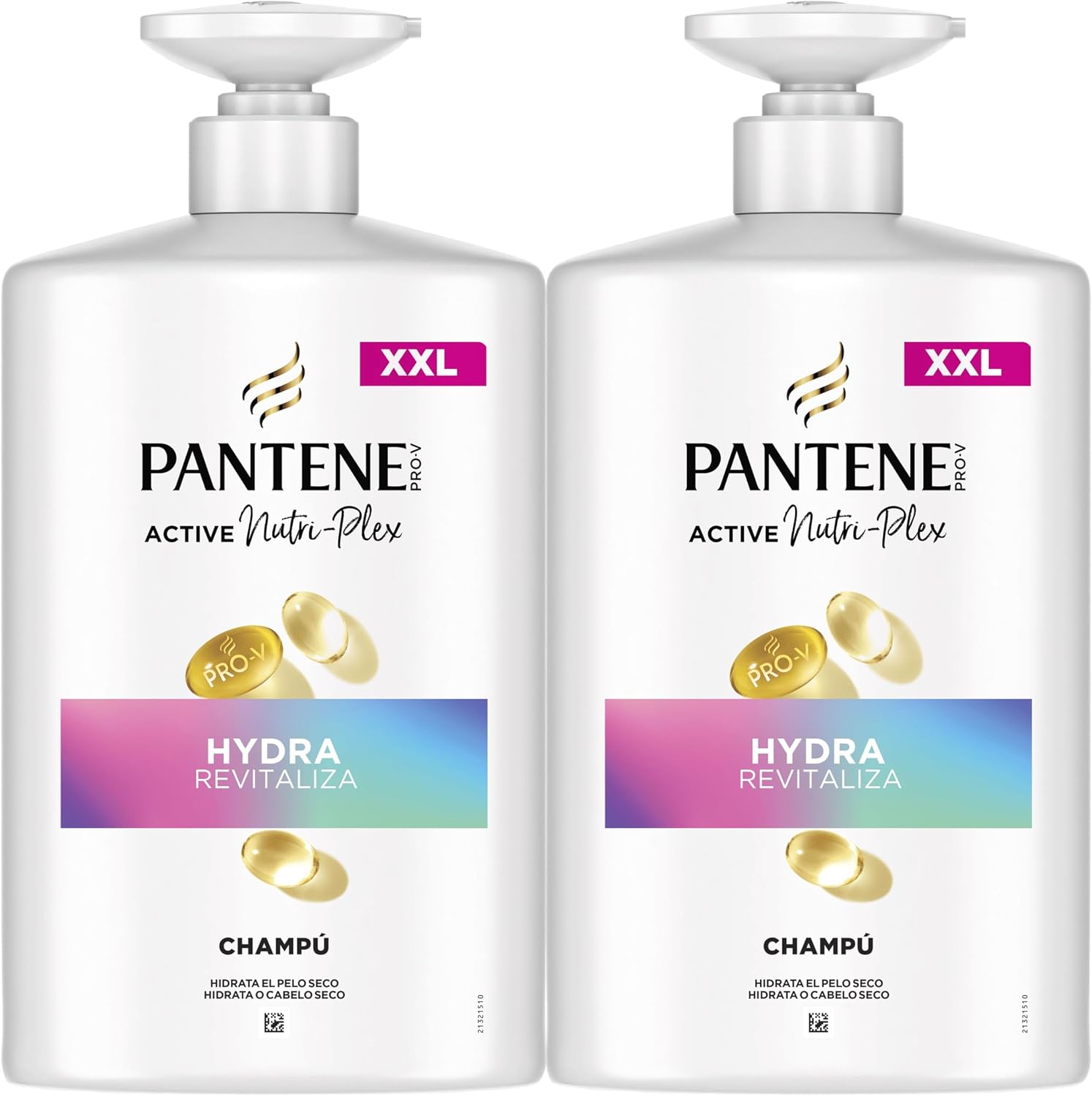 Pantene Pro-V Hydra Revitaliza Champú 2x1000ml para Pelo Normal y Seco. Nutre y Protege los Enlaces.Sin Aceites Minerales Tecnología Active Nutri-Plex