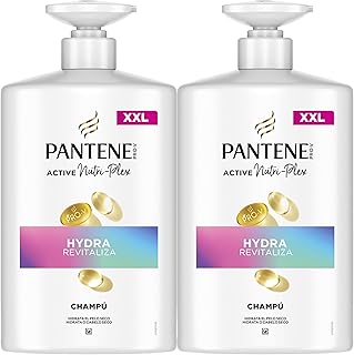 Pantene Pro-V Hydra Revitaliza Champú 2x1000ml para Pelo Normal y Seco. Nutre y Protege los Enlaces.Sin Aceites Minerales Tecnología Active Nutri-Plex