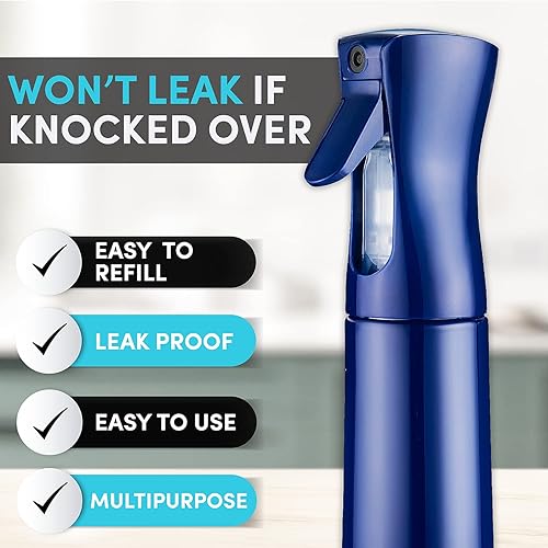 Miniatura 32 de Botella de spray continuo (300 ml/10.1 onzas – verde) pulverizador de agua de plástico vacío – Ultra fino recargable para el cabello, limpieza