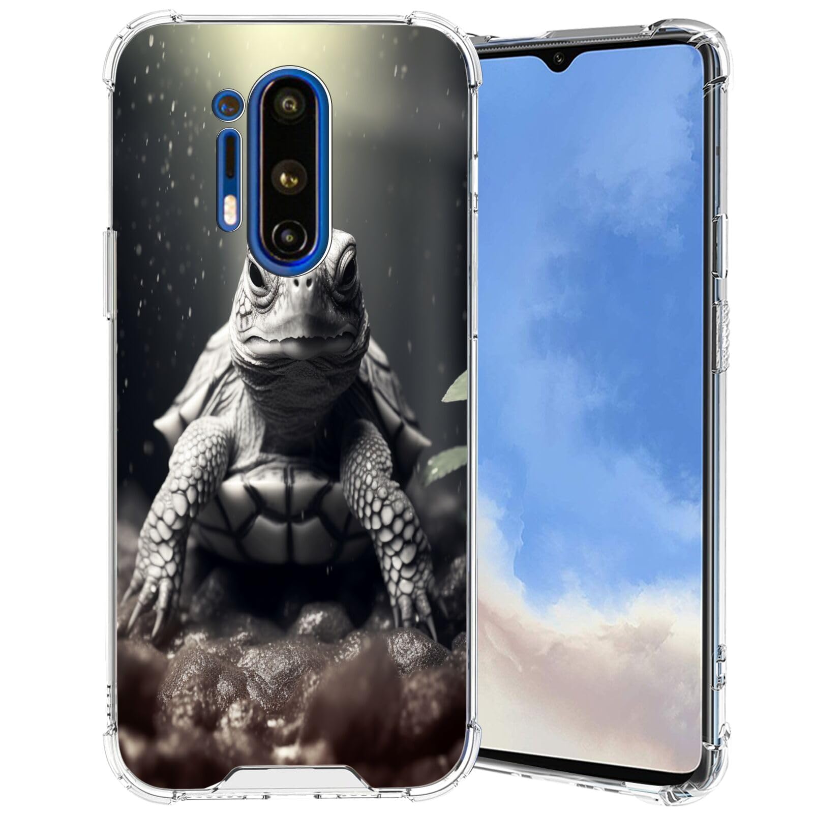 Elgzigok Transparent Case for OnePlus 8 Pro Turtle-aa31 Phone Cover Clear Silicone Protective Case for OnePlus 8 Pro Shock-Proof Four Corners Reinforced