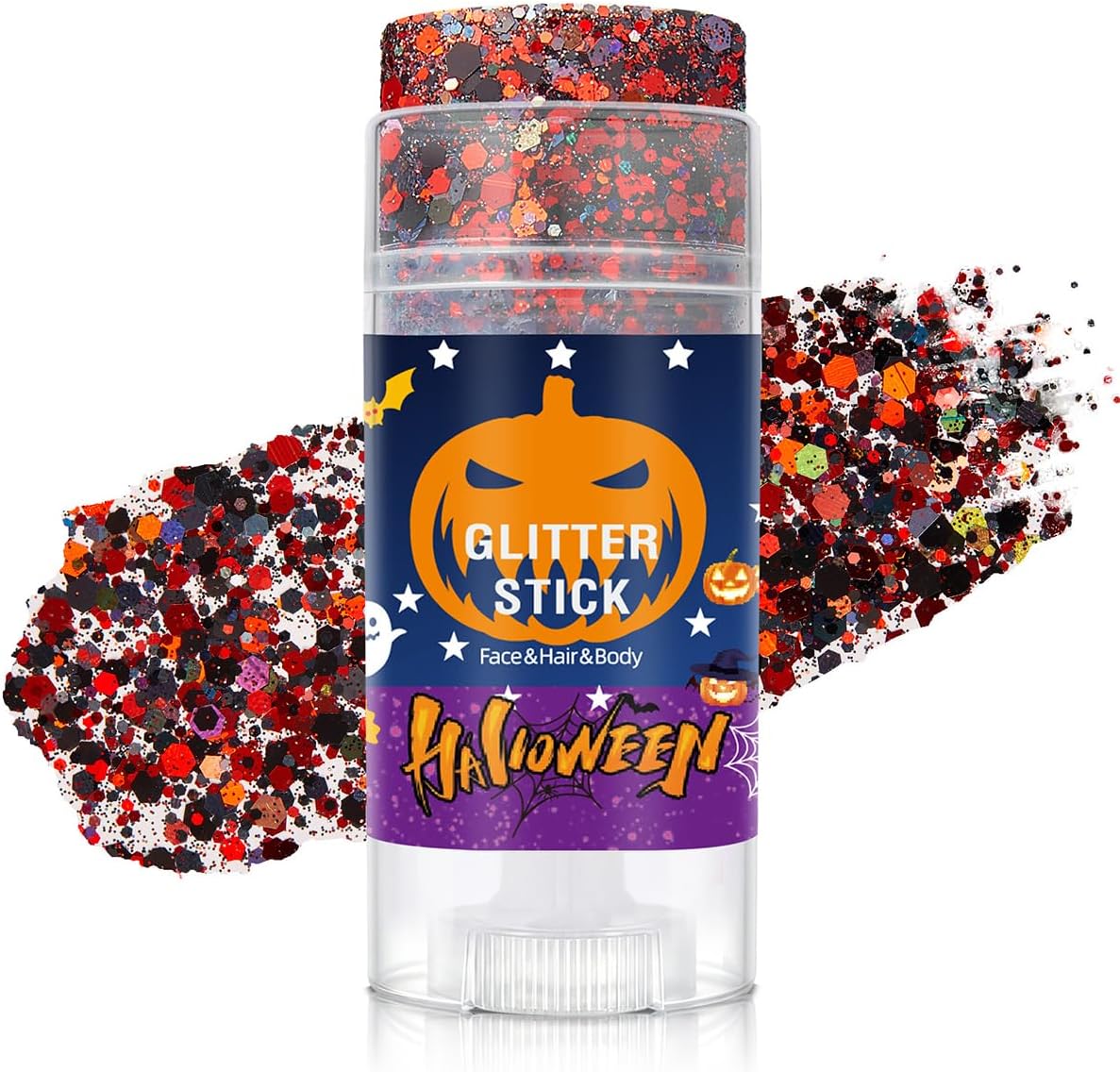 Halloween Body Face Hair Glitter Stick - Black Red Sequins