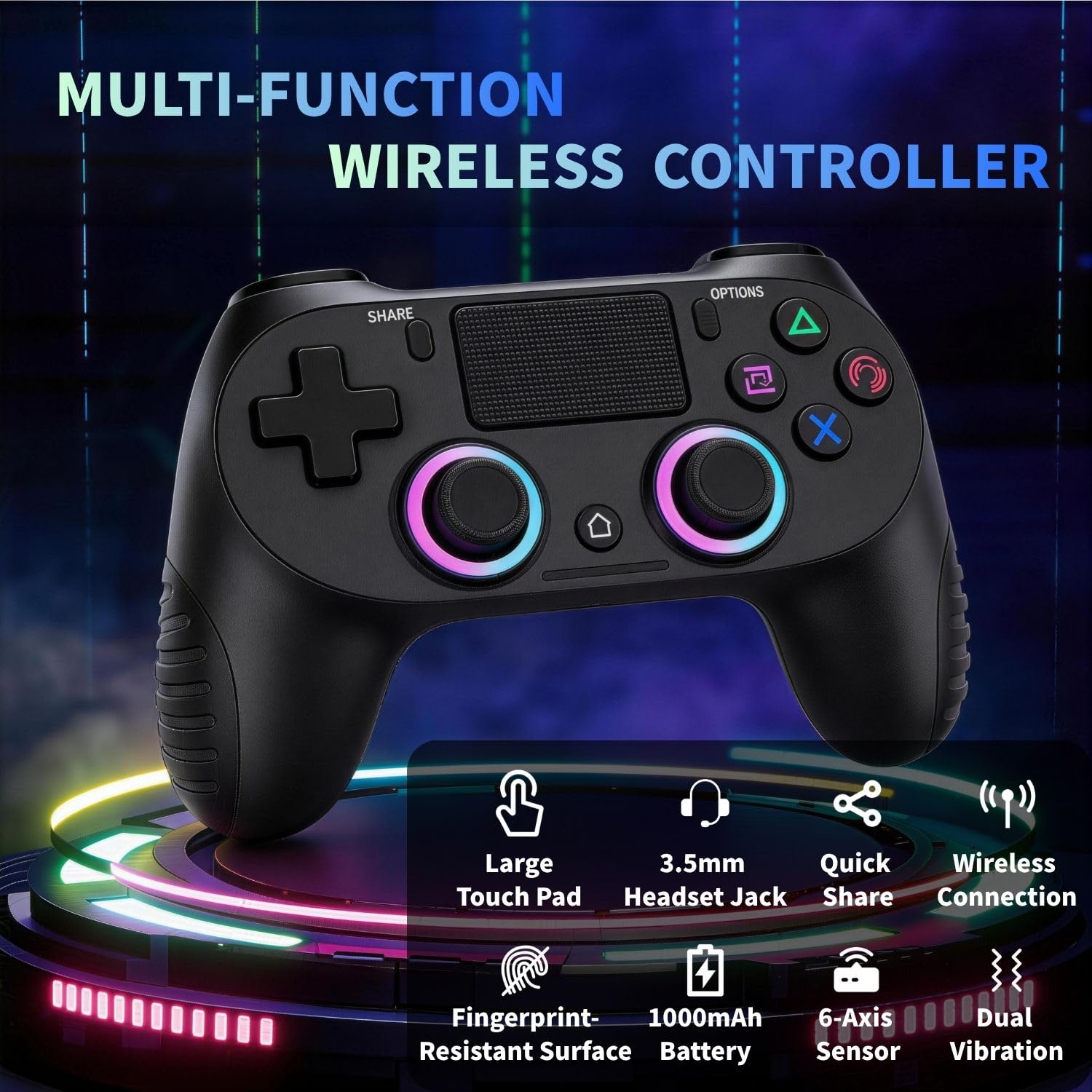 Amazon.com: BJXOZ Wireless Controller for PS4, with Type-C Cable
