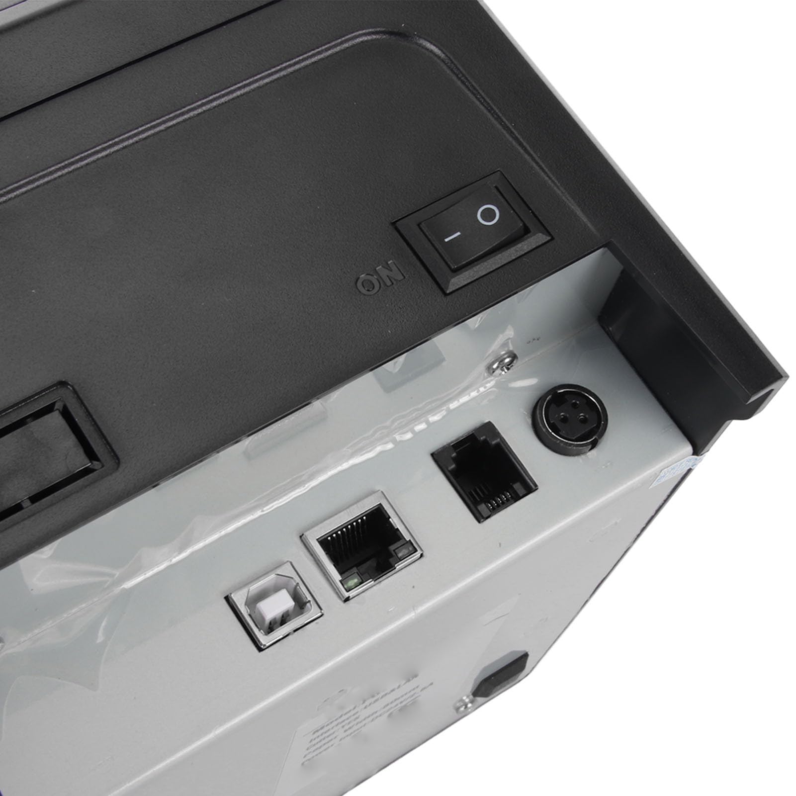 Termiczna Drukarka pokwitowań USB, Przenośna Bezatramentowa Drukarka Etykiet 80 Mm dla Małych Firm, Szybkie Drukowanie Interfejs USB LAN, Stacjonarny System POS Drukarka Etykiet (Wtyczka UE)