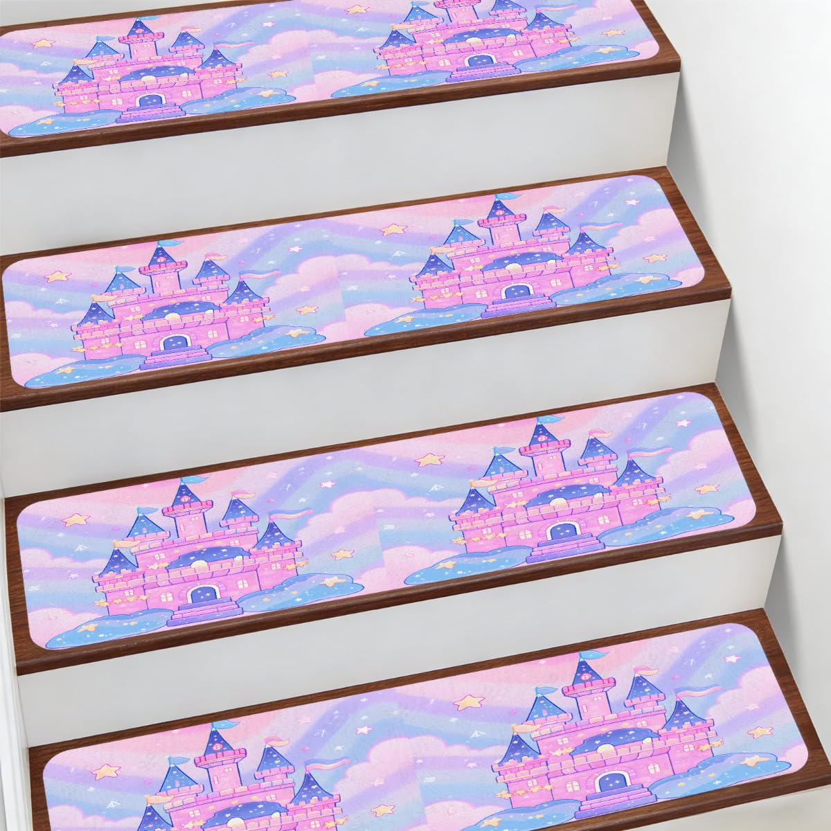 Alfombra para peldaños de escalera de 19,8 x 76,2 cm protectores interiores antideslizantes