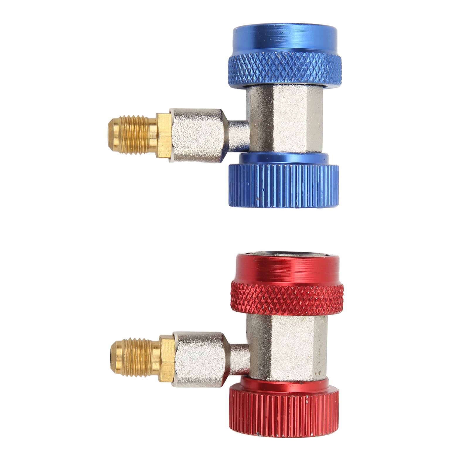 Ejoyous Acopladores Rápidos R134A Adaptadores de Juego de Manómetros de Colector de CA de Latón 1 4 Conectores Laterales Abocardados Macho de Alto y bajo Diseño de Conexión Rápida para Servicio de