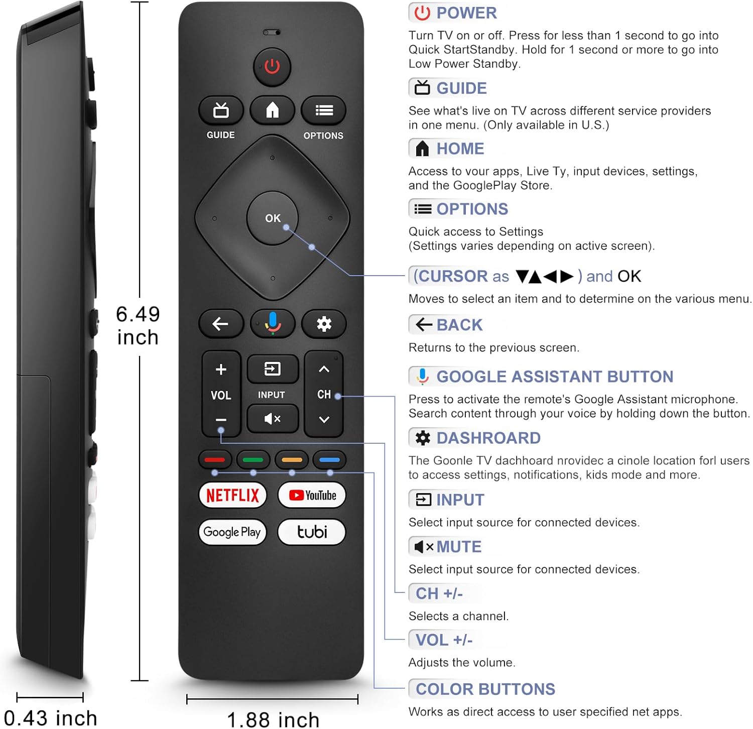 Angrox remote control button functions