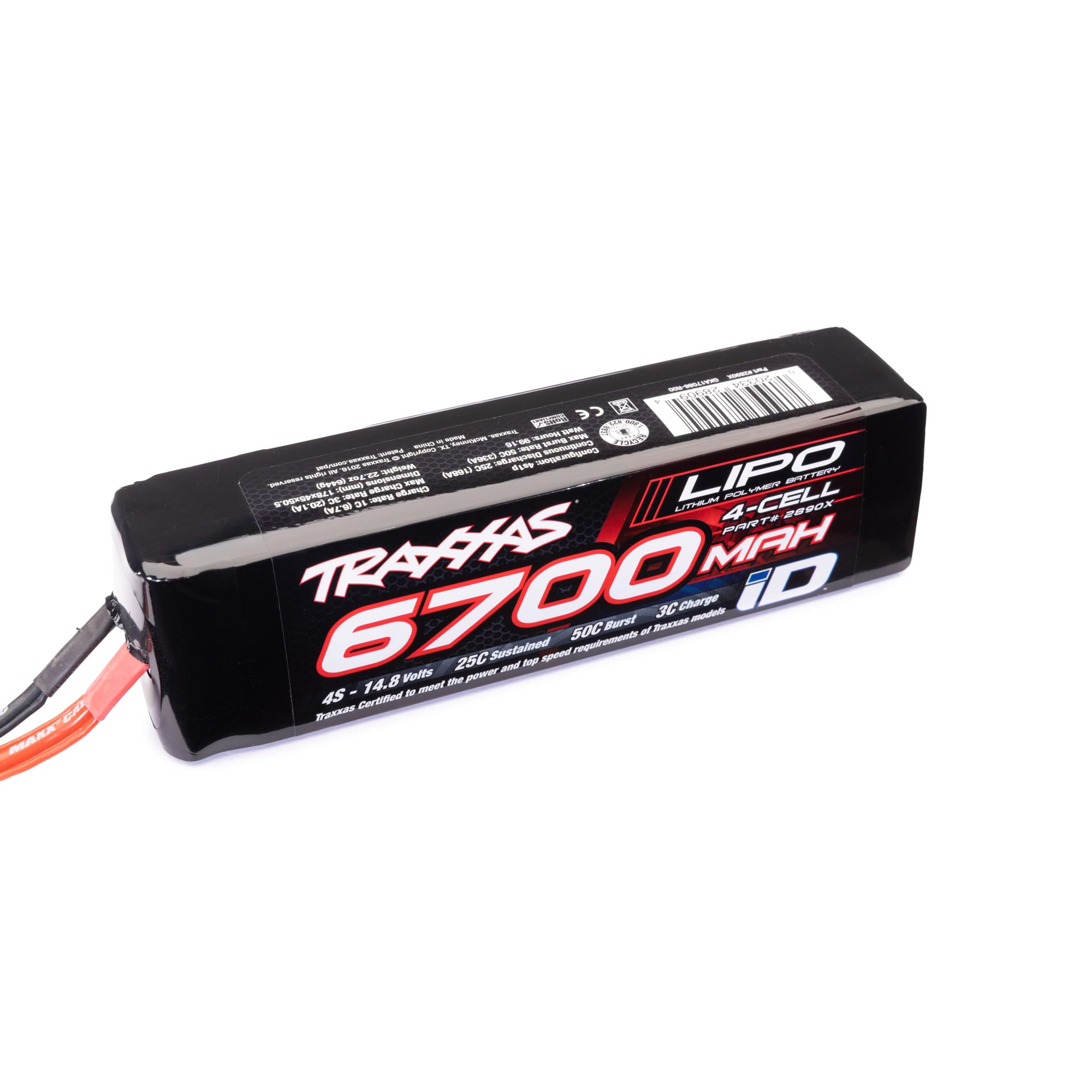 Traxxas LIPO 6700mAh 14,8V 4 ogniwa 25C z wtyczk? Traxxas iD
