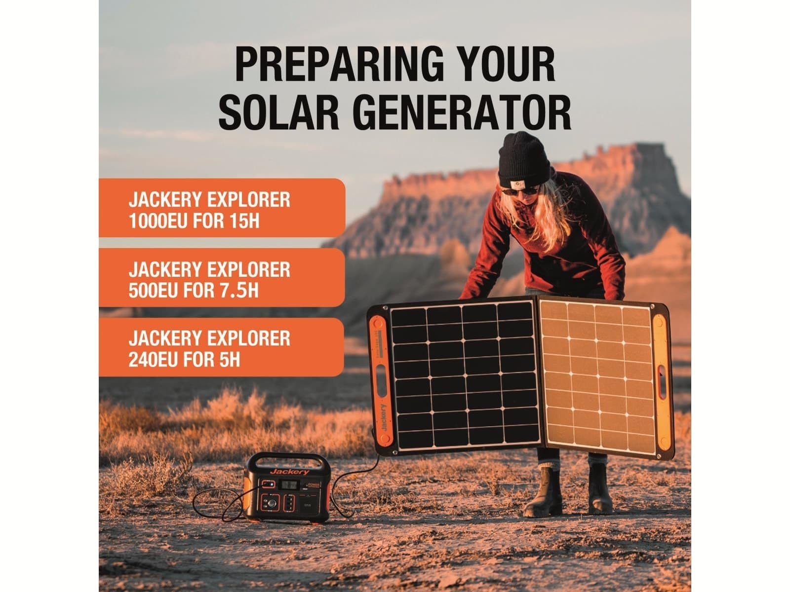 Jackery Solar Panel Solarsaga 100W, High Efficiency 