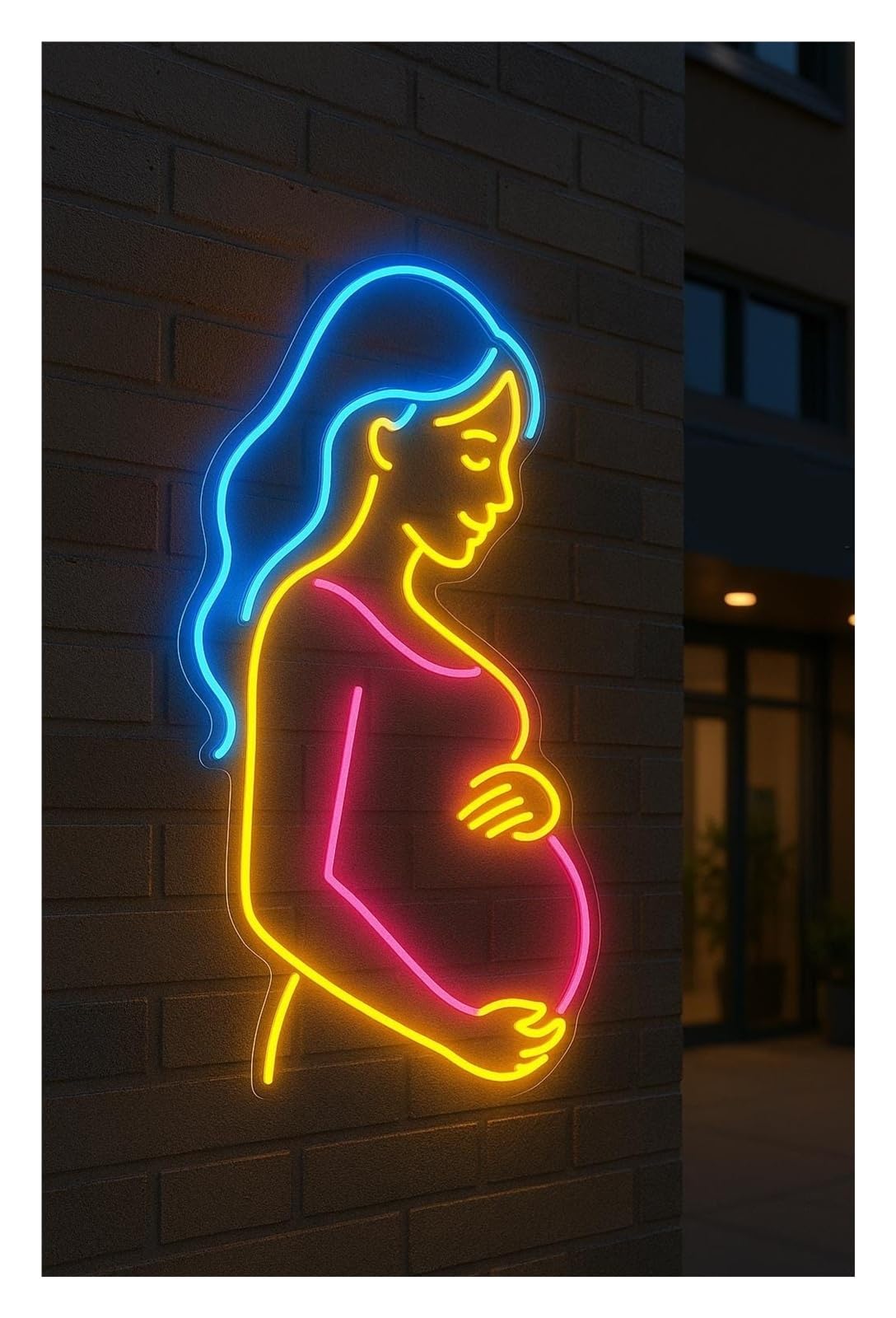SHOUXI Sign Lamp Pregnant Woman Neon Sign Female Body for Bedroom Livingroom Birthday Party 58cm
