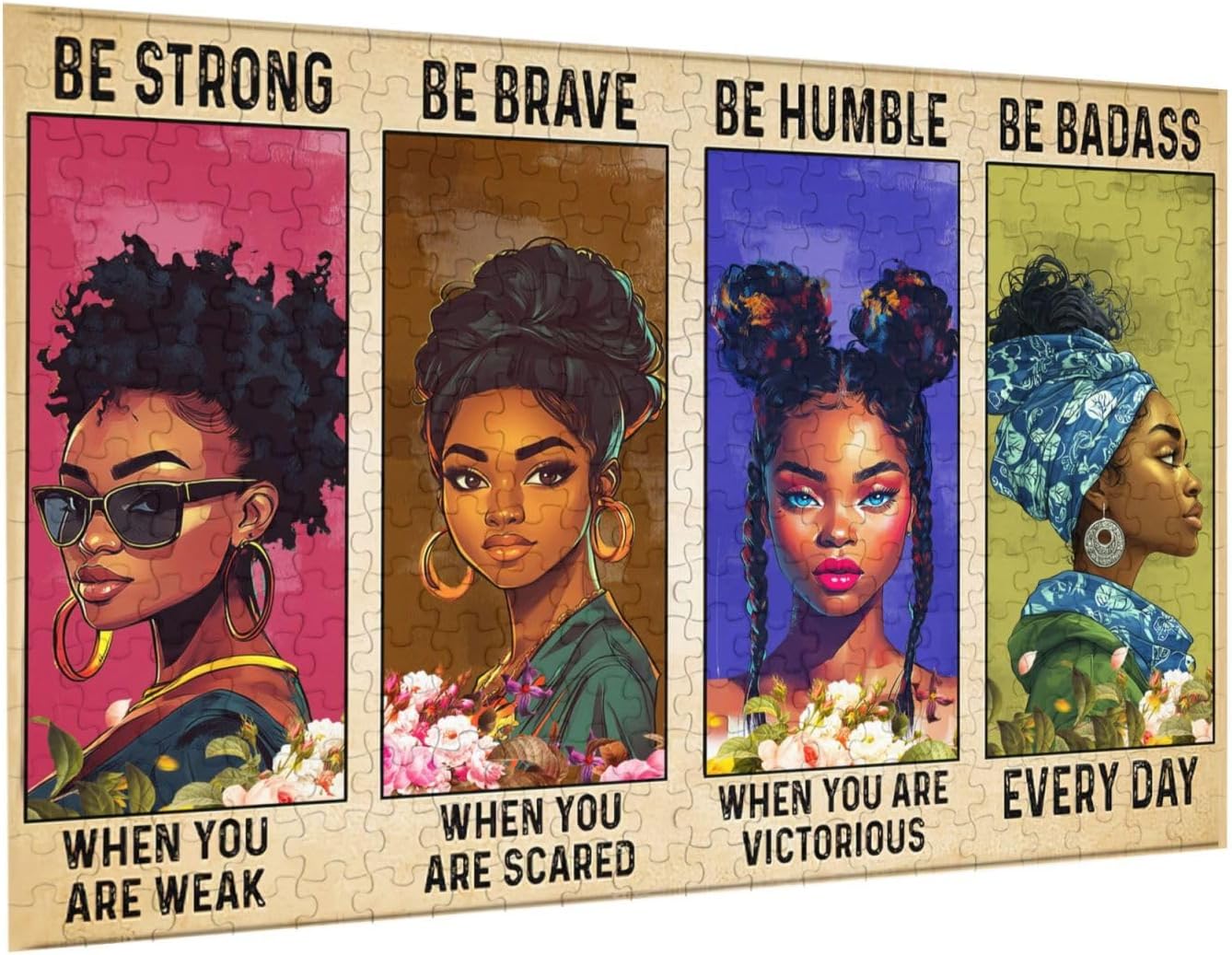 African American Jigsaw Puzzles Black Queen Girl Jigsaw Puzzles for Adults Fun Family Game Motivational Toy Educational
