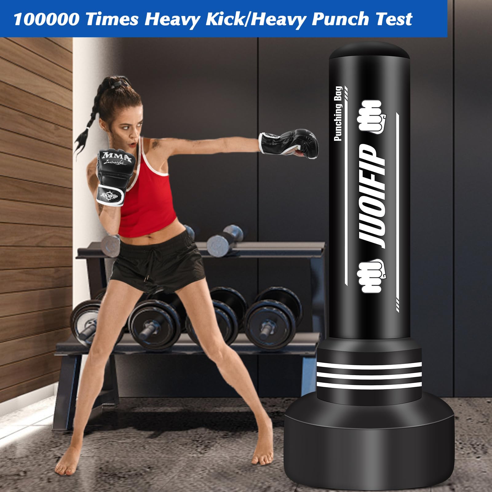 Saco de Boxeo Inflable 180cm- Saco de Boxeo Adulto con Guantes de Boxeo y Bomba de Aire eléctrica, Mujeres Hombres Stand Kickboxing Bolsas para Entrenamiento MMA Muay Thai Fitness Principiantes