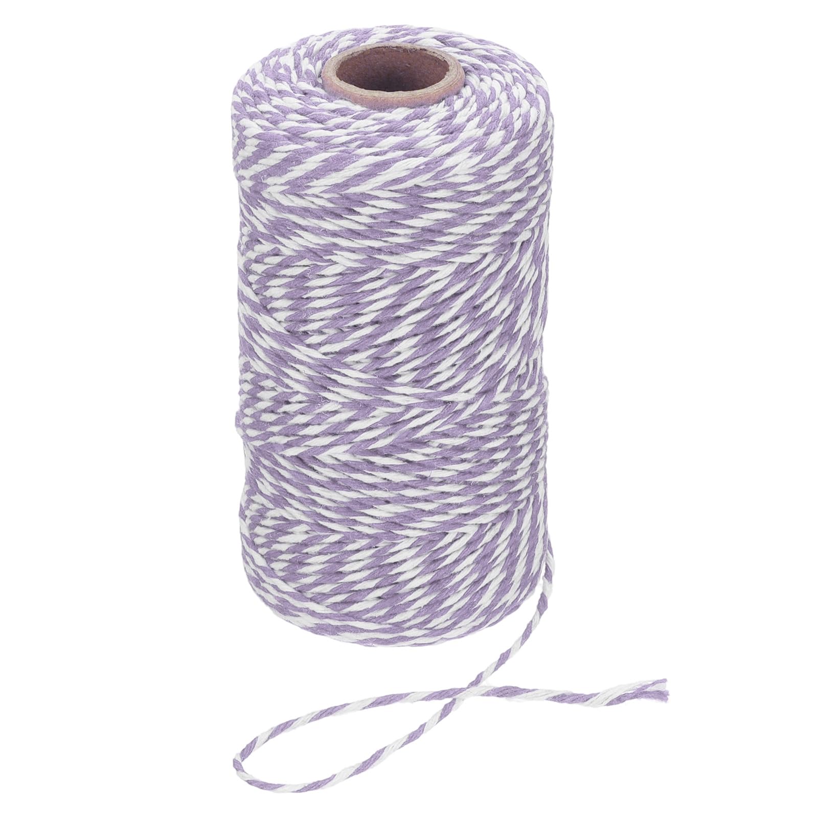 PATIKIL 100m Butcher String Twine, 2mm Cotton Bakers Decorative Twine String Rope Cord for Gift Wrapping Arts Crafts Party Kitchen Gardening, Light Purple White